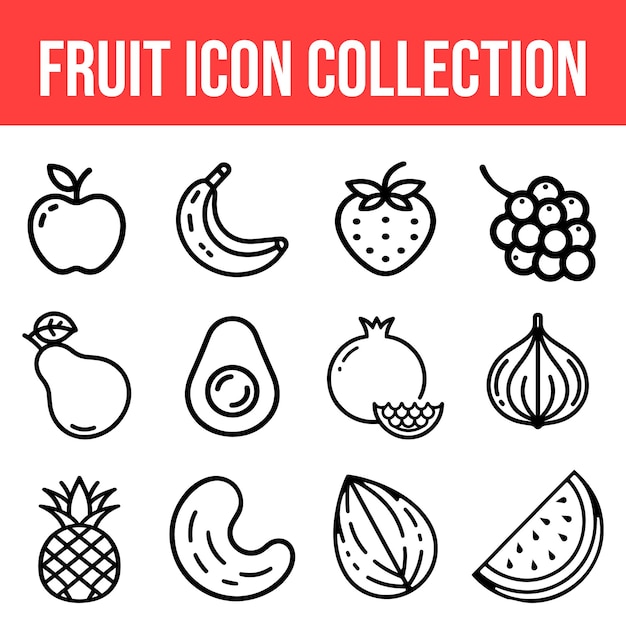Fruit Editable Icons set