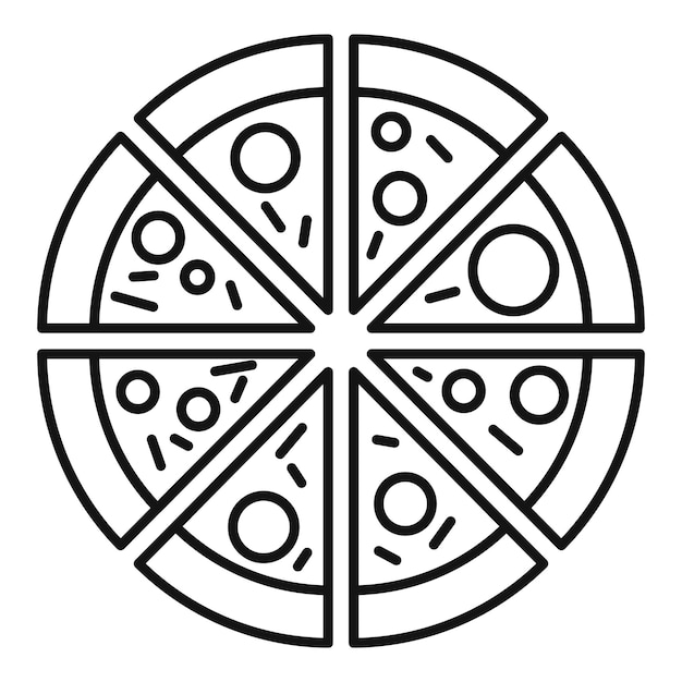 Fruit sausage pizza icon Outline fruit sausage pizza vector icon for web design isolated on white background