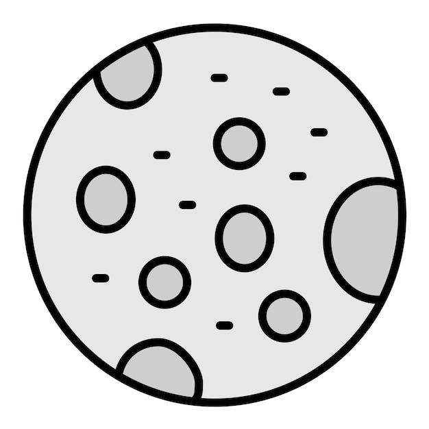 Full Moon Flat Illustration