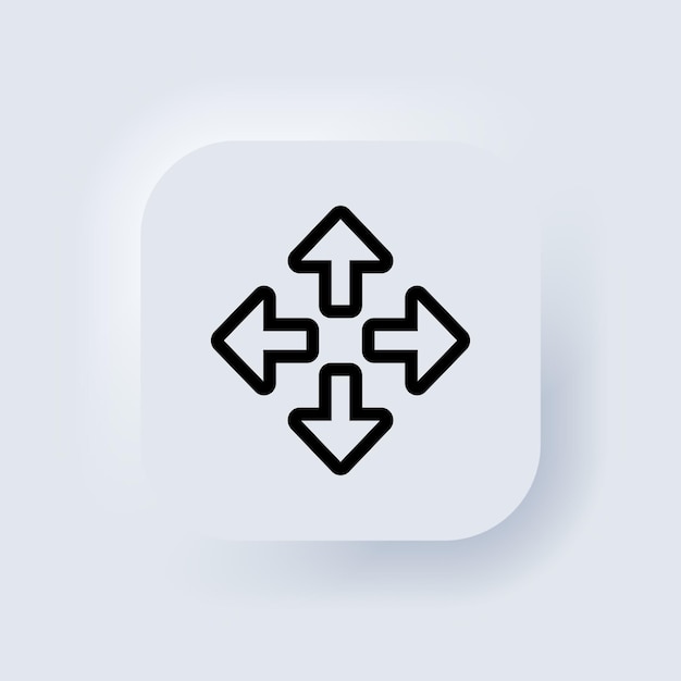 Full screen icon set. Maximize screen. Neumorphic UI UX white user interface web button. Neumorphism. Vector EPS 10.