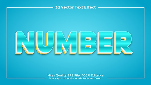 fully editable 3d title text effect eps vector high quality