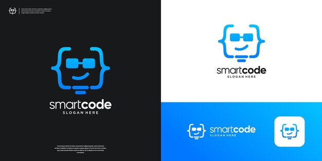 Fun coding logo icon application Development programing code symbol logo design