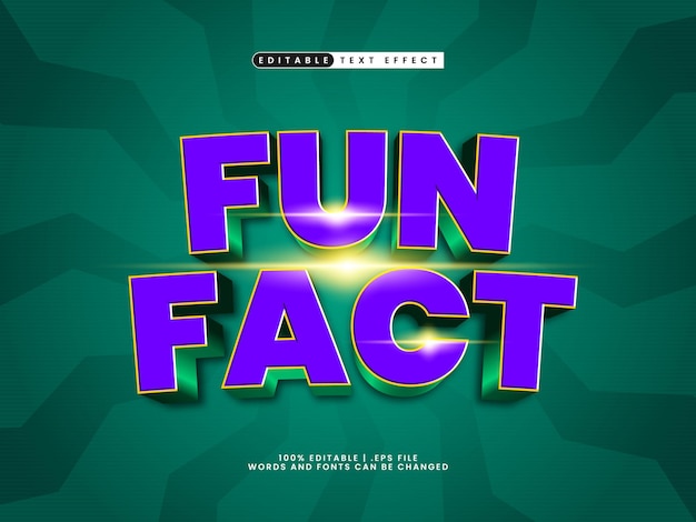 fun fact editable text effect in modern and clean text style