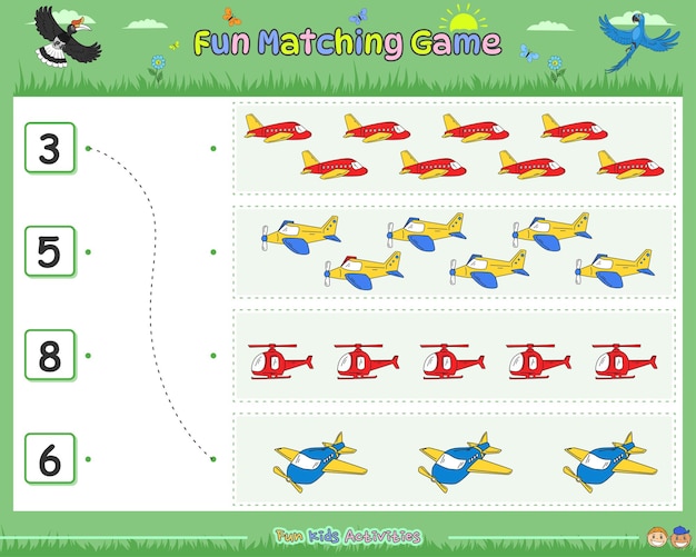 Fun matching game counting the objects part One
