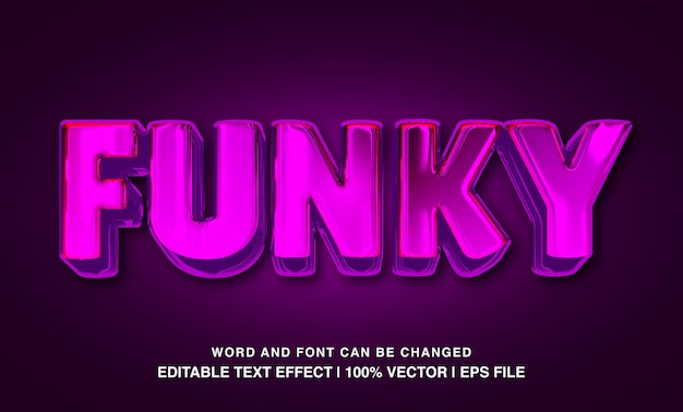 Funky purple glossy editable text effect
