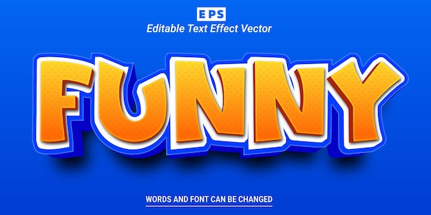 funny 3d editable text effect with background vector