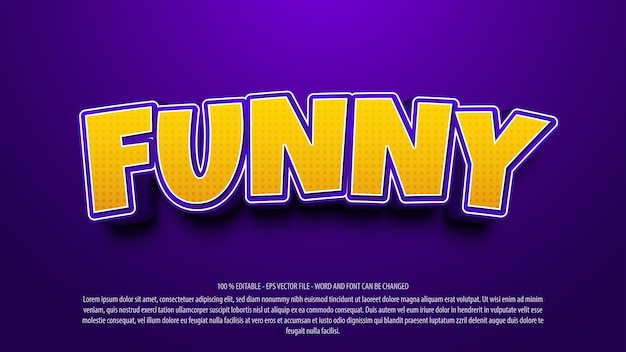 Funny bold 3d style editable text effect