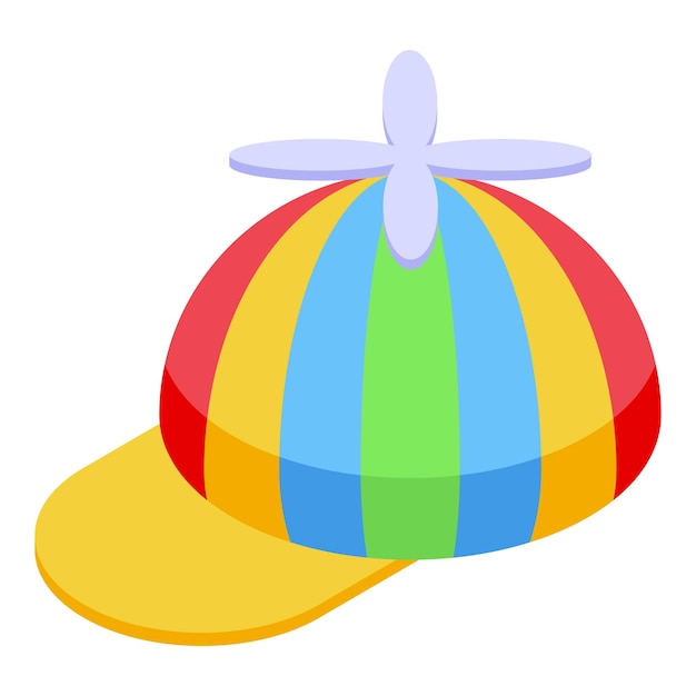 Funny colorful hat with propeller isometric icon