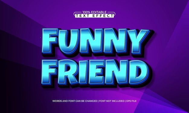 funny friend editable text effect with a kids and fun text style