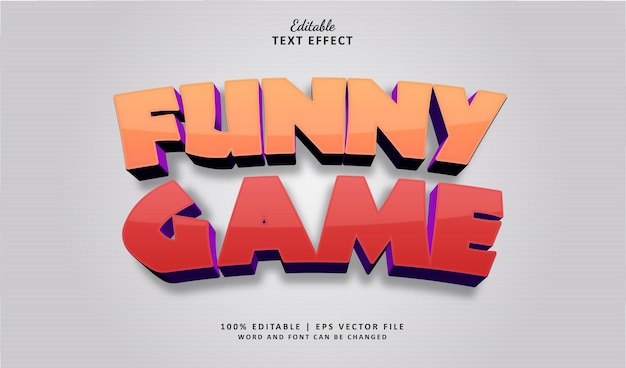Funny Game Editable Text Effect Style 3d Cartoon