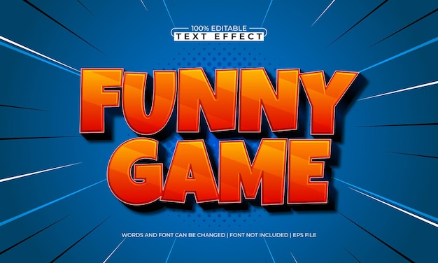 funny game editable text effect with a kids and cartoon text style