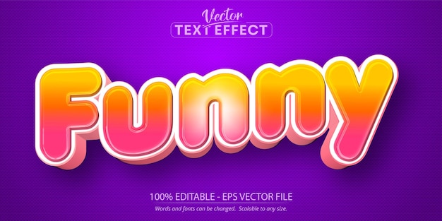 Funny text, cartoon style editable text effect