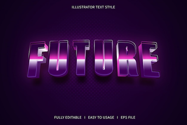 future,3d text style font effect ypurple gradation pink