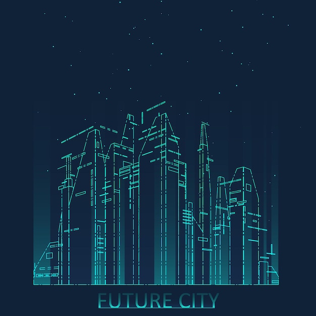 Future city skyline illustration