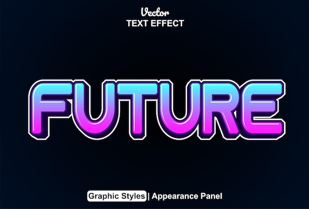 future text effect with blue color graphic style and editable