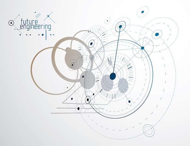futuristic abstract vector technology background. mechanical engineering wallpaper.