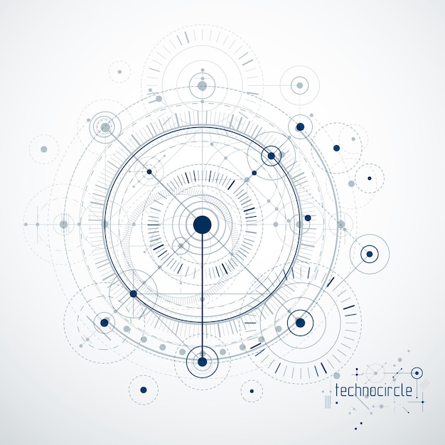 Futuristic abstract vector technology background. Mechanical engineering wallpaper.