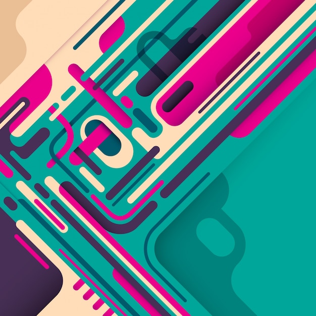 Futuristic abstraction in retro style design.