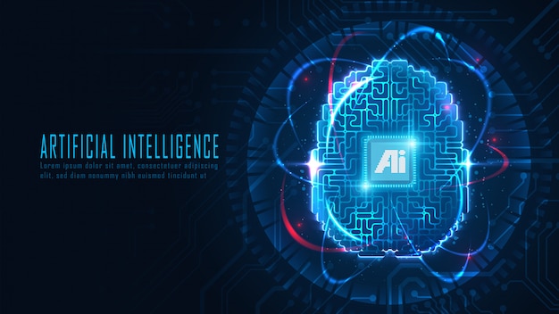 Futuristic Ai brain concept