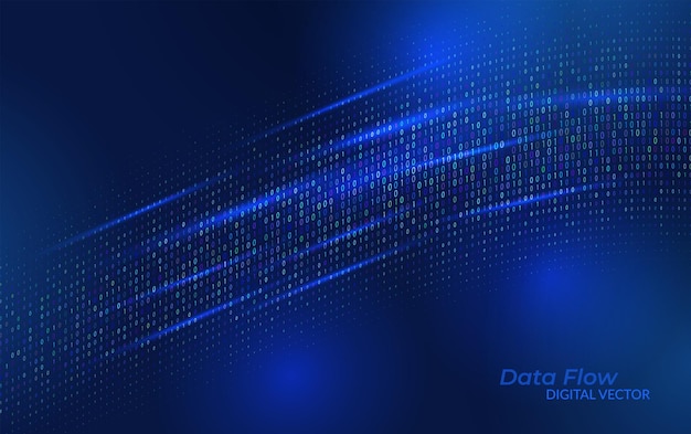 Futuristic Big Data Flow Design Visualization of Digital Lines Abstract Network Patterns and Information Streams Representing AI Computing and Cyber Innovation