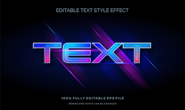 futuristic bright color light text style effect. editable font  