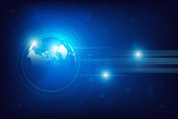 Futuristic Cyber technology abstract background globe sphere world map 002