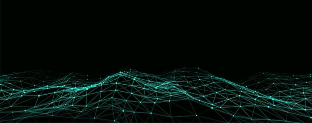 Futuristic dynamic wave with dots and line Smart wave technology concept Big data visualizations Network connections Vector illustration for website
