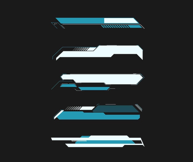 Futuristic graphic interface elements designed for tech applications in minimalistic style