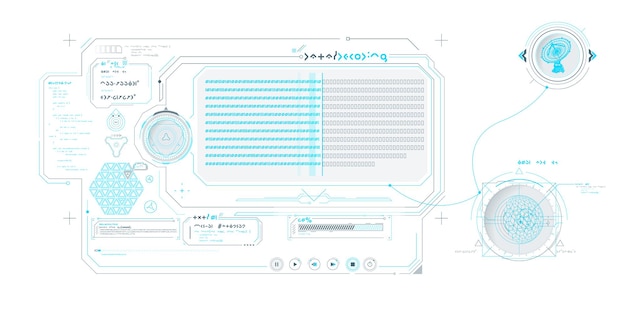 Futuristic hud design of scifi data