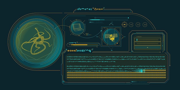 futuristic hud design of scifi data