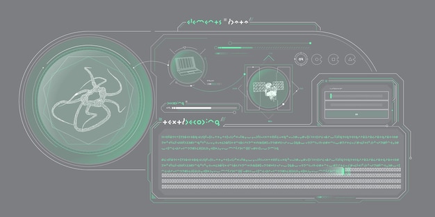 futuristic hud design of scifi data