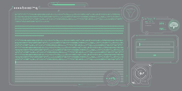 Futuristic hud interface for processing server data