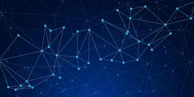 Futuristic Low Poly Technology Network Background Set Blue Digital Mesh and Glowing Connections