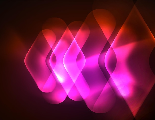 Futuristic neon glowing arrows techno background abstract 3d technology lines Transparent direction shapes on color backdrop Geometric minimal abstract background with light effects