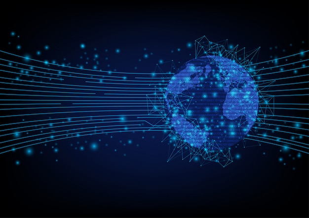 Futuristic of world digital and technology background.