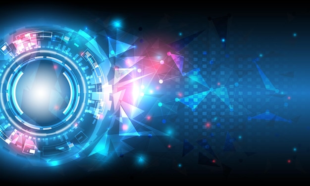 futuristic scifi glowing hud circle element abstract hitech background hologram particle of headup display interface virtual reality technology of computer cyber machine data and engineer