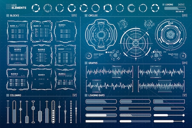 Futuristic SciFi HUD Elements Set