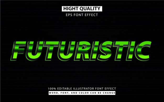 Futuristic steel text style font effect