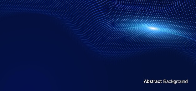 Futuristic technology background Blue line wave light screen abstract vector illustration