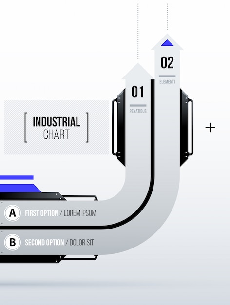 futuristic vector chart with two round stripes