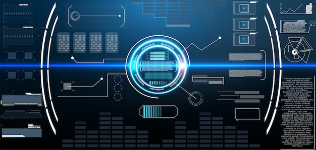 Futuristic Vector HUD Interface Screen Design. Digital callouts titles. HUD UI GUI futuristic user i