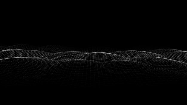 Futuristic vector technology wave Digital cyberspace Abstract wave with moving particles