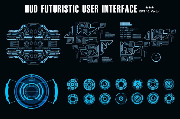 futuristic virtual graphic touch user interface hud dashboard display virtual reality technology screen target
