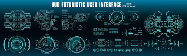 futuristic virtual graphic touch user interface hud dashboard display virtual reality technology screen target