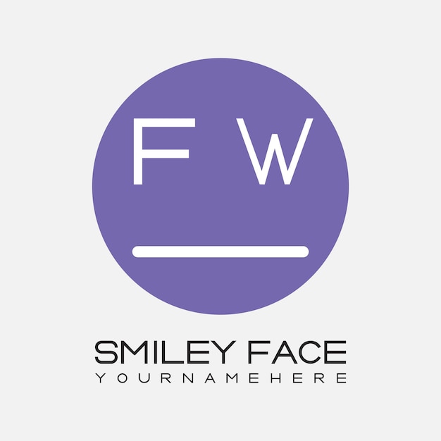FW initial monogram for Smiley face logo with circle style design