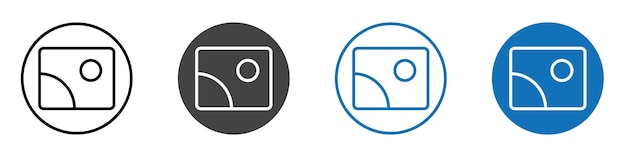 Gallery icon flat editable icon mark set