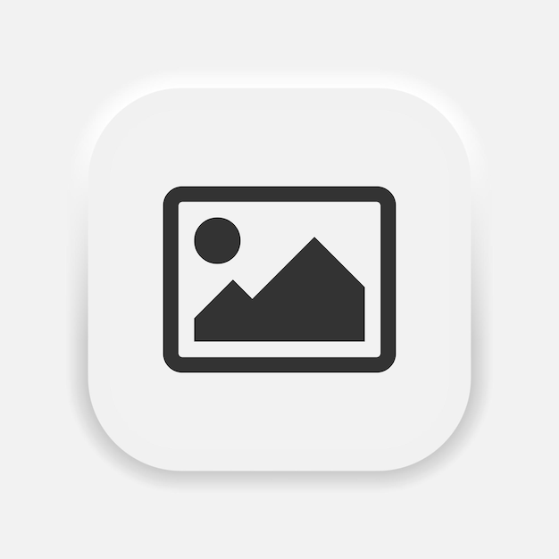 Gallery simple icon vector Image or picture sign in neumorphism style for mobile app or web UI Vector EPS 10