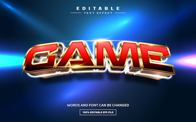 Game 3D editable text effect template