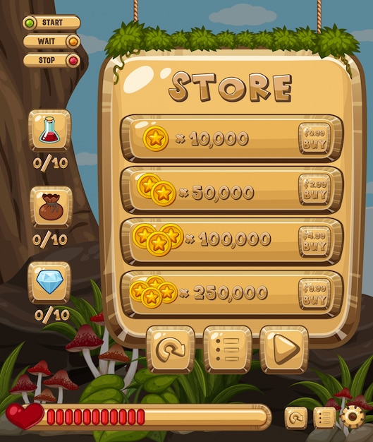game background template with money in store