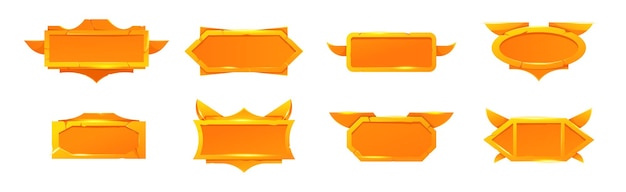 Game badges or empty frames with wings